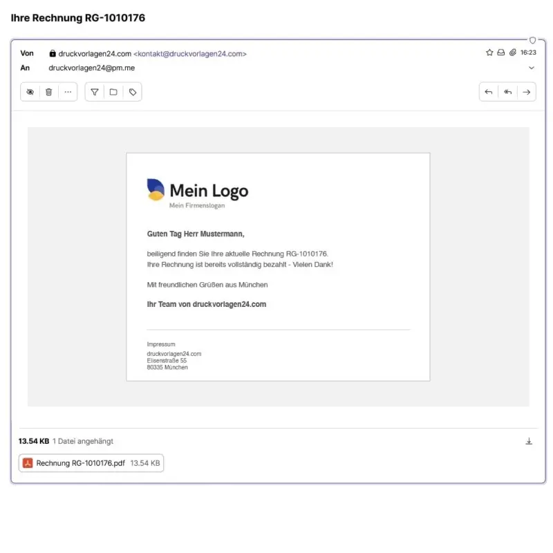 [D24-100118] JTL Email Vorlage Rechnung Amazon